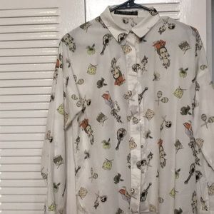 Zara printed button down